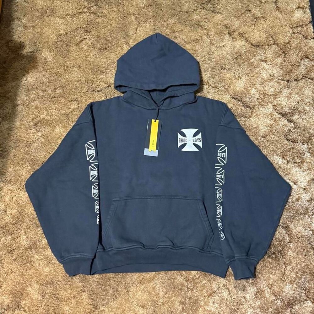 Rhude Boys Chrome Hearts Hoodie Black Medium
